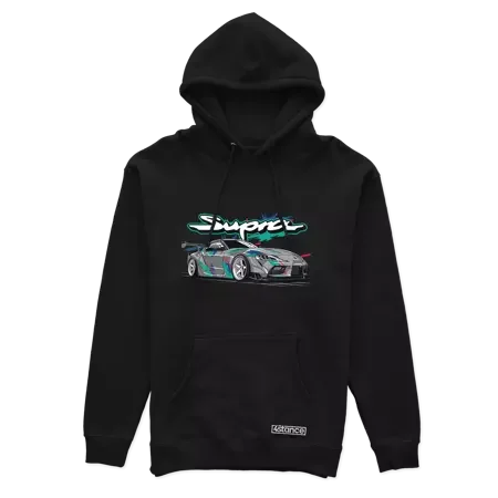 Schwarzer Toyota Supra mk5 Kapuzenpullover HKS