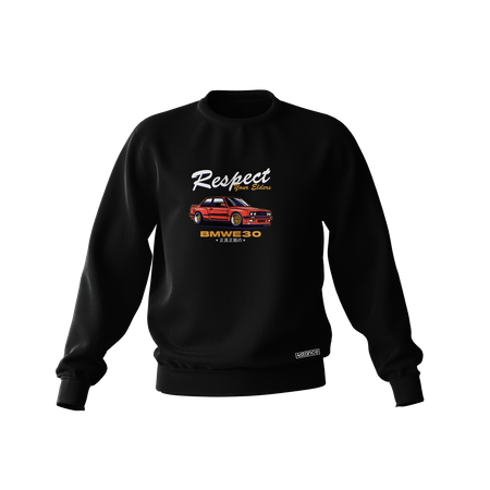 Schwarzes BMW E30 Respect Sweatshirt