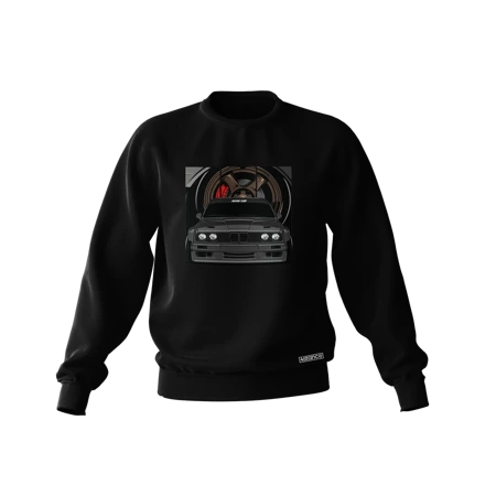 Schwarzes BMW E30 grau Sweatshirt