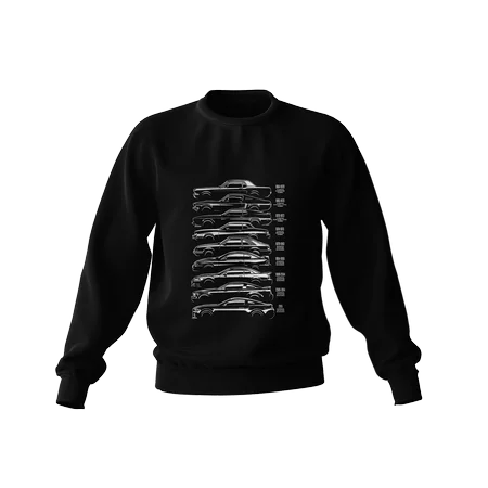 Schwarzes FORD Mustang Geschichte Sweatshirt