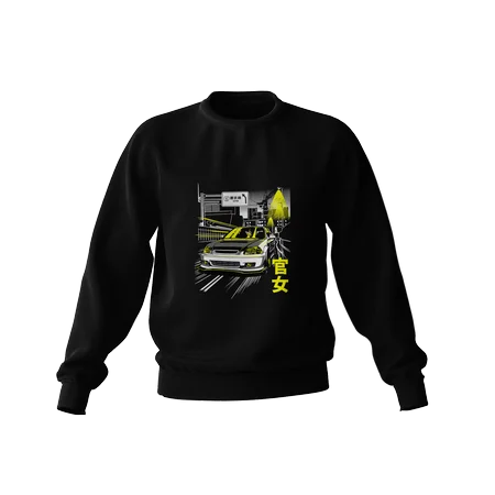 Schwarzes Honda Civic EG5 Kanjo Sweatshirt