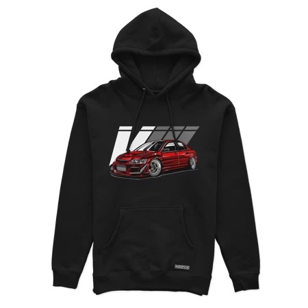 Schwarzes Kapuzensweatshirt Mitsubishi Lancer EVO VIII