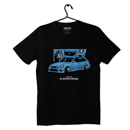 Schwarzes LEXUS IS Sportcross-T-Shirt