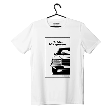 Schwarzes MERCEDES W116 T-shirt Ich fahre einen Klassiker