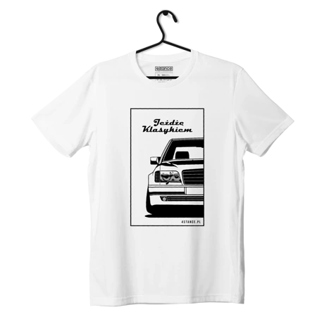 Schwarzes MERCEDES W124 T-shirt Ich fahre einen Klassiker