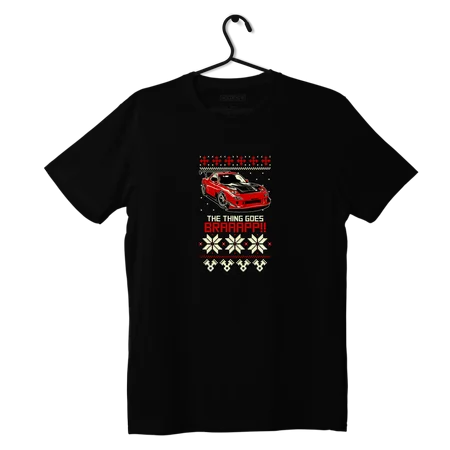 Schwarzes Mazda RX7 Ugly Christmas Sweater T-Shirt 