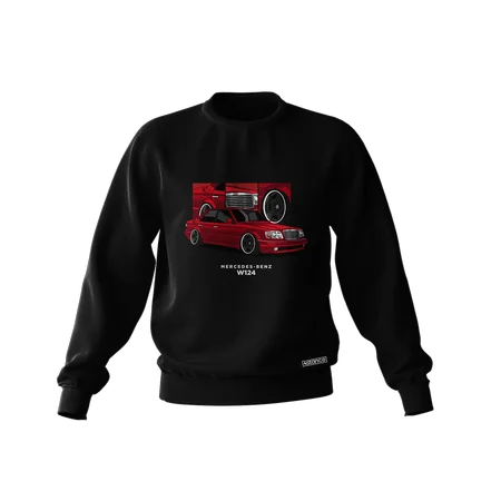 Schwarzes Mercedes-Benz W124 Sweatshirt