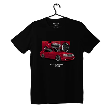 Schwarzes Mercedes-Benz W124-T-Shirt