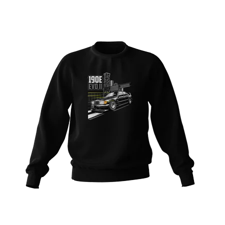 Schwarzes Mercedes W201 E190 AMG EVOII Sweatshirt