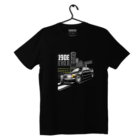 Schwarzes Mercedes W201 E190 AMG EVOII T-shirt