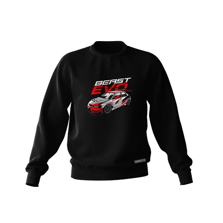 Schwarzes Mitsubishi Lancer EVO VIII BEAST VOLTEX Sweatshirt