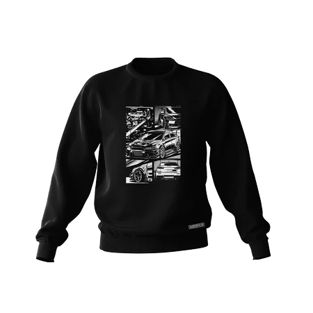 Schwarzes Mitsubishi Lancer EVO X Skizze Sweatshirt