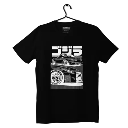 Schwarzes Nissan Skyline GT-R GOJIRA T-shirt