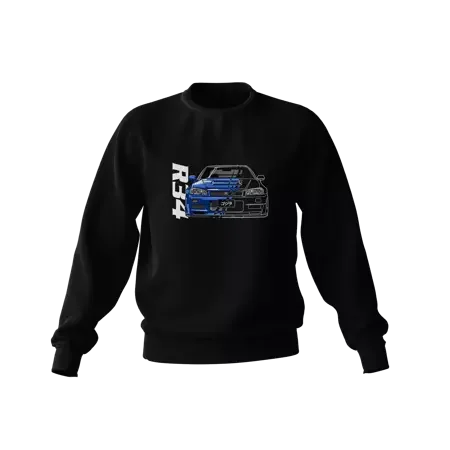 Schwarzes Nissan Skyline GT-R R34 JDM Sweatshirt