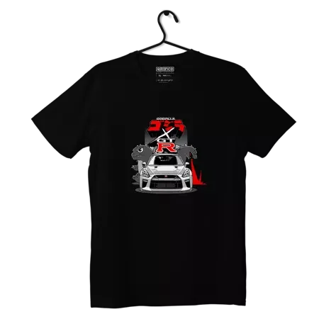 Schwarzes Nissan Skyline GT-R R35 Godzilla T-shirt