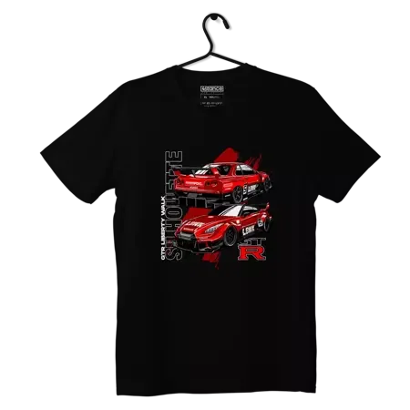 Schwarzes Nissan Skyline R35 Silhouette T-shirt