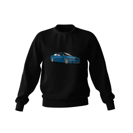 Schwarzes Sweatshirt blau BMW M3 E46