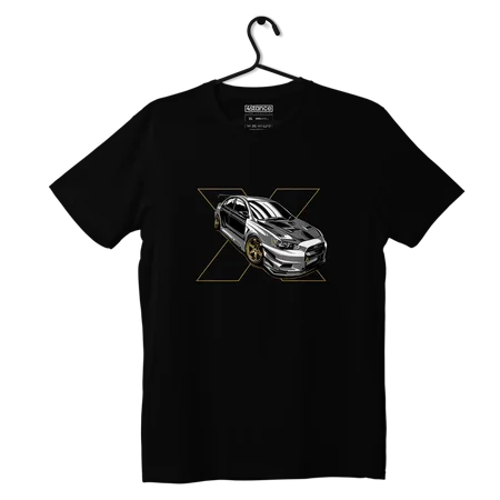 Schwarzes T-Shirt Mitsubishi Lancer EVO X