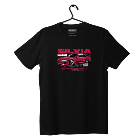 Schwarzes T-Shirt NISSAN SILVIA S14 WIDE BODY