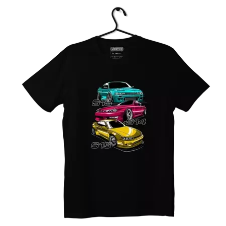 Schwarzes T-Shirt Nissan Silvia S13 S14 S15