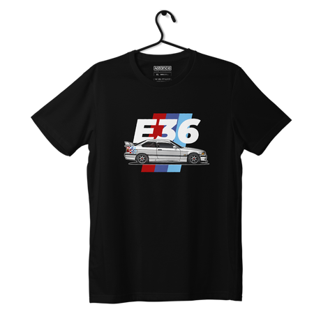 Schwarzes T-shirt BMW E36 Illustration