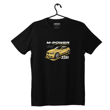 Schwarzes T-shirt BMW E90 M3 gelb