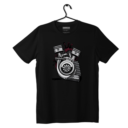 Schwarzes T-shirt HEART TURBO