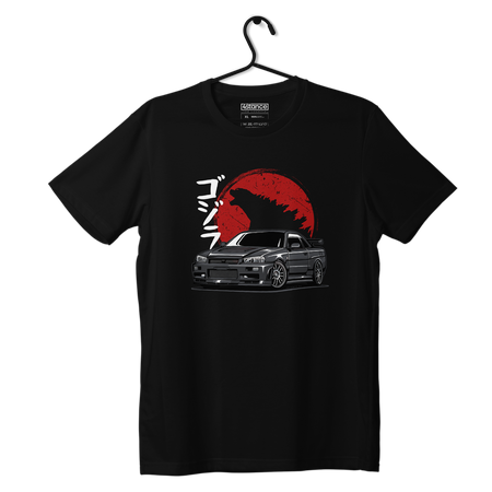 Schwarzes T-shirt NISSAN GTR R34 GODZILLA