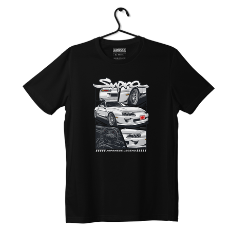 Schwarzes T-shirt TOYOTA SUPRA MK4 MANGA