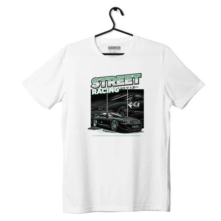 Schwarzes TOYOTA SUPRA MK4 STREET RACING T-shirt