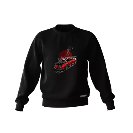 Schwarzes Toyota Supra mk4 Red Sun Sweatshirt