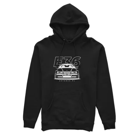 Sweatshirt mit Kapuze vorne BMW E36 schwarz