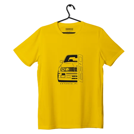 T-Shirt vorne BMW E30 gelb