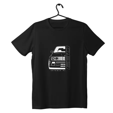 T-Shirt vorne BMW E30 schwarz