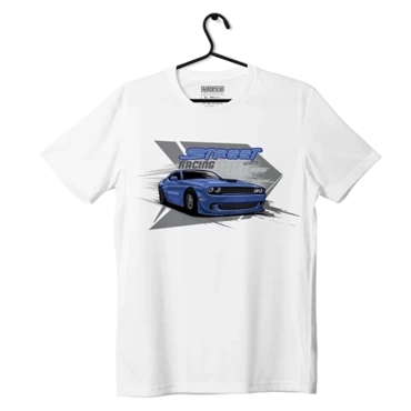 Weißes T-Shirt DODGE CHALLENGER Street