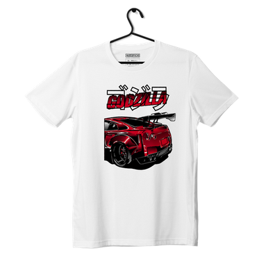 Weißes T-Shirt Nissan Skyline GT-R R35 GOJIRA