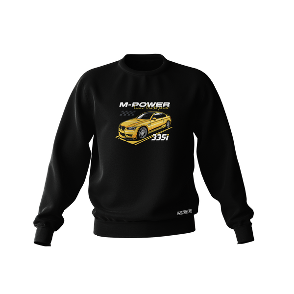 BMW E90 M3 schwarz Sweatshirt gelb