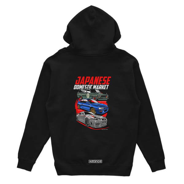 JDM Japanischer Inlandsmarkt schwarzer Hoodie