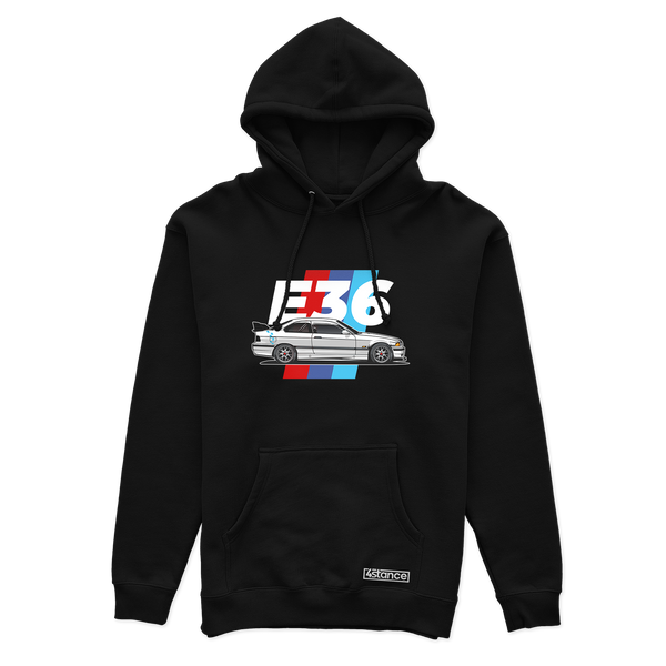 Schwarzer Hoodie BMW E36 Illustration