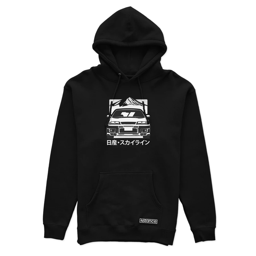 Schwarzer Kapuzenpullover NISSAN R33 JAPAN  