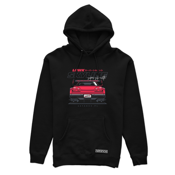 Schwarzer Kapuzenpullover NISSAN Skyline R34 LWBK