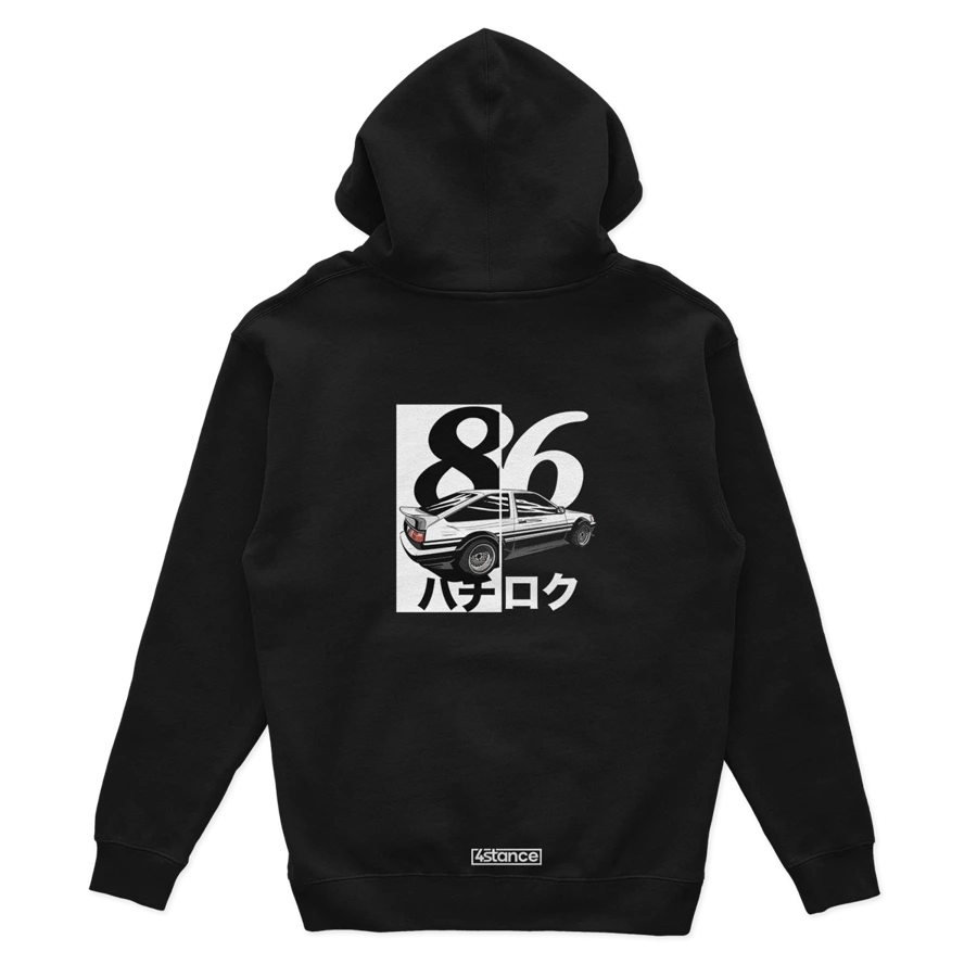 Schwarzer Kapuzenpullover TOYOTA AE86 JAPAN