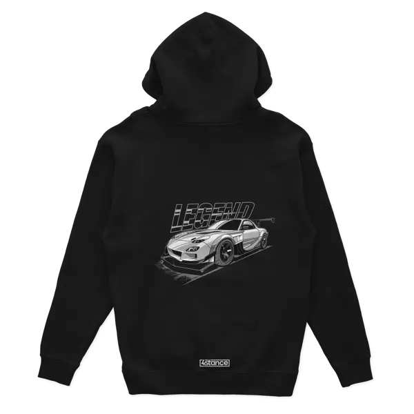 Schwarzer Mazda RX-7 LEGEND JDM Hoodie