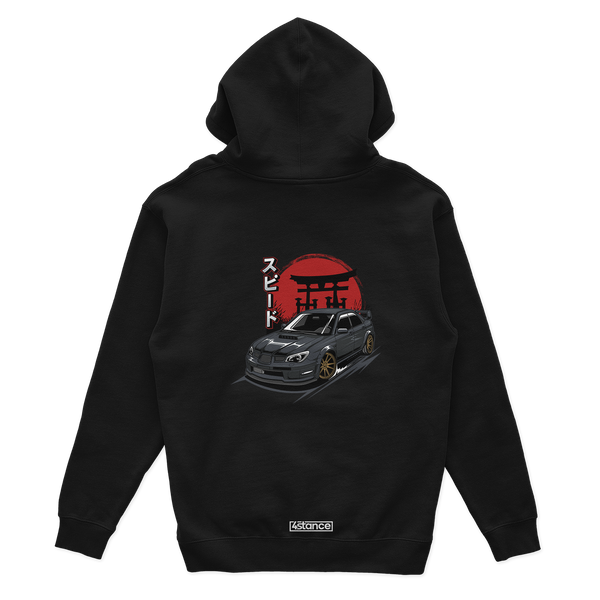 Schwarzer SUBARU IMPREZA HAWKEYE Hoodie