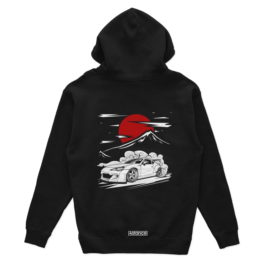 Schwarzer TOYOTA GT86 Downhill Kapuzenpullover