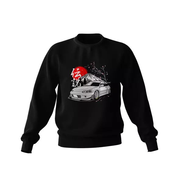 Schwarzes Honda Civic EG6 Pandem Sweatshirt