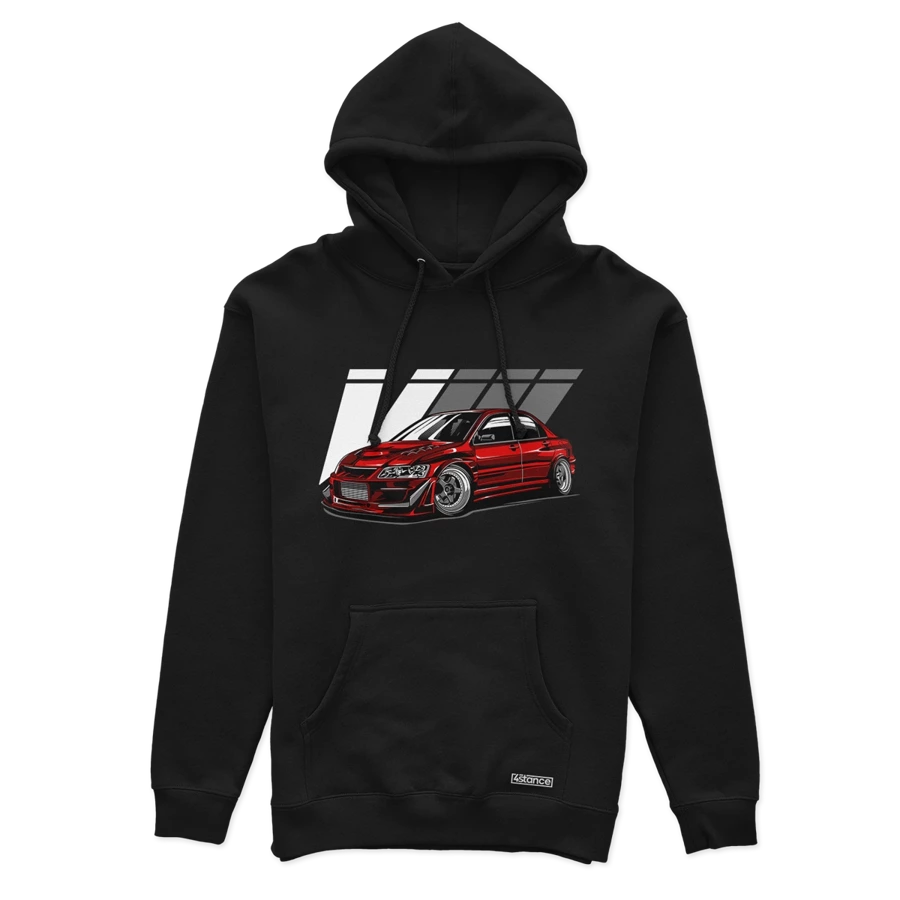 Schwarzes Kapuzensweatshirt Mitsubishi Lancer EVO VIII