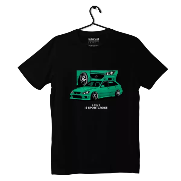 Schwarzes LEXUS IS Sportcross grünes T-Shirt