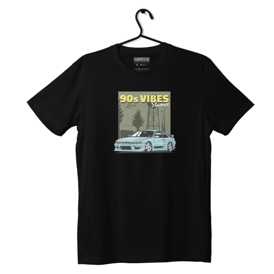 Schwarzes NISSAN S14 90s VIBES T-shirt