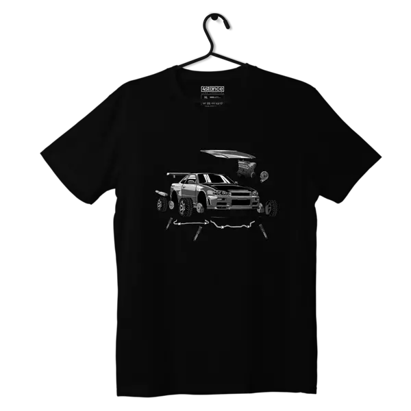 Schwarzes Nissan Skyline GT-R R34 Crank Out T-shirt